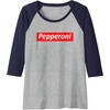 image:imageFunny Pizza  Pepperoni amp Not Supreme for Teens Tweens Raglan Baseball TeeNavy BlueAthletic Heather