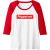 image:imageFunny Pizza  Pepperoni amp Not Supreme for Teens Tweens Raglan Baseball TeeRedWhite