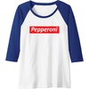 image:imageFunny Pizza  Pepperoni amp Not Supreme for Teens Tweens Raglan Baseball TeeRoyal BlueWhite