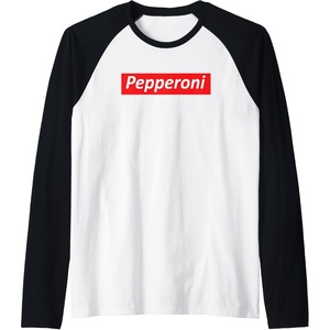 image:imageFunny Pizza  Pepperoni amp Not Supreme for Teens Tweens Raglan Baseball TeeBlackWhite