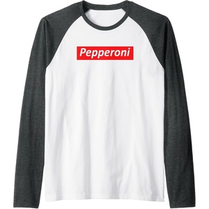 image:imageFunny Pizza  Pepperoni amp Not Supreme for Teens Tweens Raglan Baseball TeeDark Heather GreyWhite