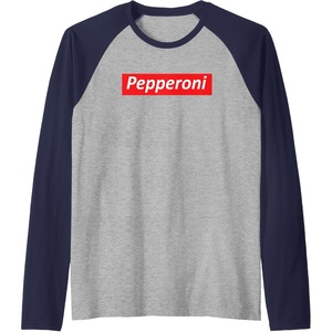 image:imageFunny Pizza  Pepperoni amp Not Supreme for Teens Tweens Raglan Baseball TeeNavy BlueAthletic Heather