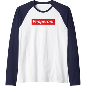 image:imageFunny Pizza  Pepperoni amp Not Supreme for Teens Tweens Raglan Baseball TeeNavy BlueWhite