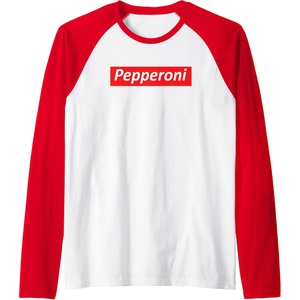 image:imageFunny Pizza  Pepperoni amp Not Supreme for Teens Tweens Raglan Baseball TeeRedWhite